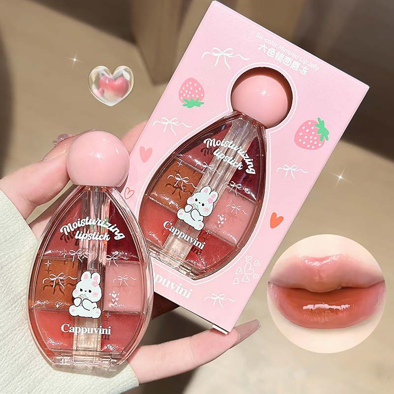 6 Color Mirror Lip Gloss Palet - огляд і ціна Lip Tint Korean