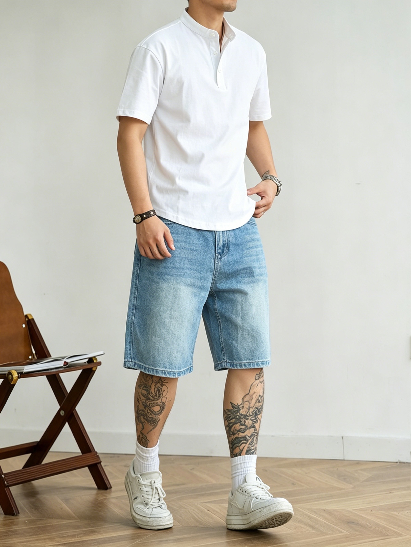 Loose cut blue non stretch den - огляд і ціна Korean Daily Lifestyle